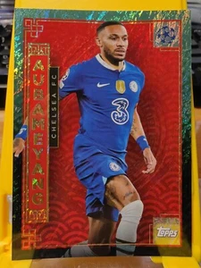 2022-23 Topps Jade Edition UEFA Aubameyang Chinese New Year Chelsea FC NY-10 - Picture 1 of 2