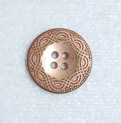 JHB Metal Button 25mm Pale Gold 4 Hole Scroll Arch Coat Blazer Sewing Art Craft - Image 1 of 4