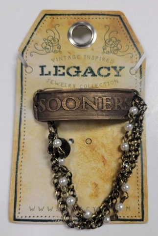Oklahoma University Sooners OU Vintage Antique Bronze Bracelet by Legacy Cover