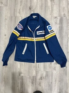 Vintage Goodyear Official Racing Jacket NHRA Master Tech Patches 80s Crew Sz LG - Picture 1 of 12