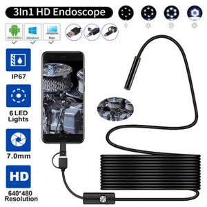 Waterproof HD Endoscope USB Type-C Borescope Inspection Snake Camera for Android - Picture 1 of 11