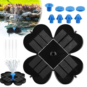 Solar Springbrunnen Schwimmende Wasserpumpe Teichpumpe Wasserspiel mit 8 Düsen - Bild 1 von 12