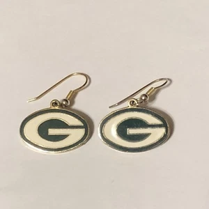 Green Bay Packers Earrings NFL Football Logo Earrings By Peter David Jewelry - Picture 1 of 6