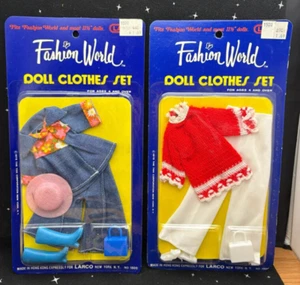 Fashion World Larco Doll Clothes Set In Original Packaging Lot/2 Hong Kong 70's - Picture 1 of 3