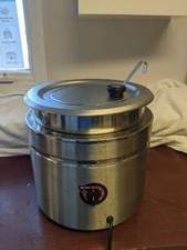 11 Qt. Stainless Steel Round Countertop Food Soup Kettle Warmer Commercial Used
