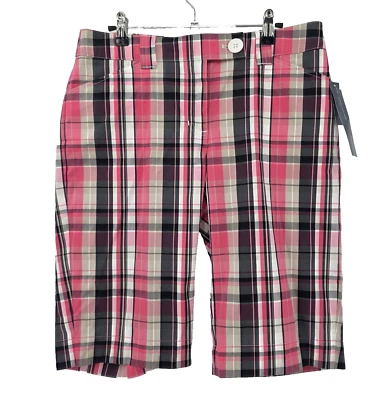 Nuevo con etiquetas Pantalones Cortos Jones New York Para Mujer Talla 8 A Cuadros Elastizados con Bolsillos Foto 1 de 4