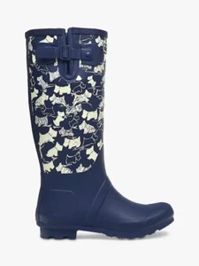 Radley Womens Alba Printed Wellington Boots Navy uk 4 New RRP £89 - Picture 1 of 3