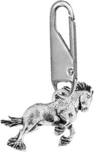 A37 Caballo de Comarca Dije en una cremallera desmontable a presión de plata tirones para bolsas, abrigos - Imagen 1 de 4