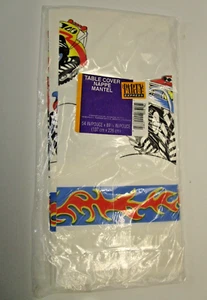 Hot Wheels Party Table Cover by Hallmark Cards Made in USA 54"x 89" Vintage 1999 - Picture 1 of 2