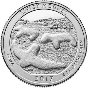 2017 D Iowa Washington Quarter Effigy Mounds Nat Monument ATB Series Circulated - Picture 1 of 3