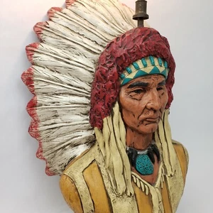Lámpara de colección Statuary 'N' Juta Stuff 1977 escultura principal nativa americana ÚNICA - Imagen 1 de 12