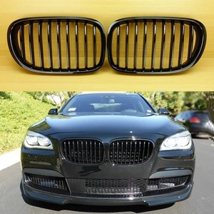 2009-2015 FOR BMW F01 F02 7-SERIES 730d 740i 750i GLOSS BLACK FRONT GRILL - Picture 1 of 7