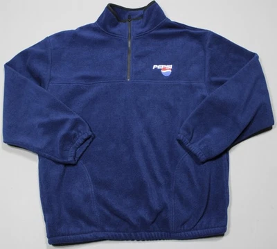 Pepsi Fleece Pullover Mens Large Blue Quarter Zip Embroidered Logo Holloway - Imagem 1 de 4