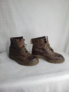  Rare 90's Dr Martens 1460 Crazy Horse Leather Boots 8 Eye US Women's Size 8 - Picture 1 of 9