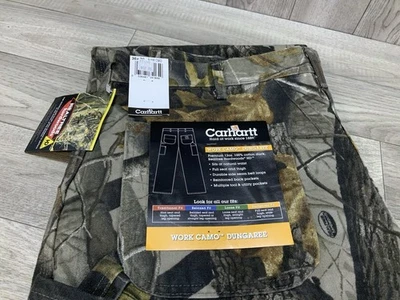 Carhartt Work Camo Dungaree Fit Pants Mens 36x30 B158 CMO Camo NWT Hardwoods - Image 1 of 4