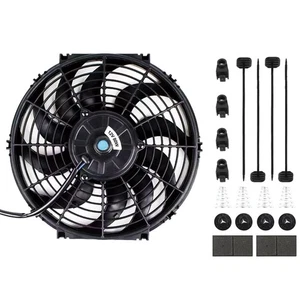 12 Inch Electric Radiator Fan Slim Fan Pull Cooling Fans 12V Mount Kit - Foto 1 di 8