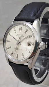 Rolex Oyster Perpetual SS Ref 1002 Watch 34mm Leather Strap Minty Orig Dial 1959 - Picture 1 of 11