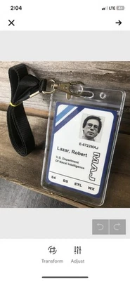 Distintivo de identificação Bob Lazar área 51 Groom Lake S4 UFO - Imagem 1 de 3