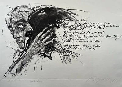 Angela Hampel  2x signierte Orig. Lithographie Tragödie vor Ort - Kerstin Hensel - Bild 1 von 4