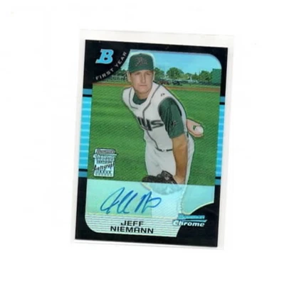 杰夫·尼曼 2005 年 Bowman Chrome 折射亲笔签名 #'ed /500 #338 Devil Rays — 第 1/2 张图片