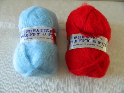 YARN Panda PRESTIGE FLUFFY 8ply Acrylic Blue OR Red 100g Made Spain - image 1 of 4