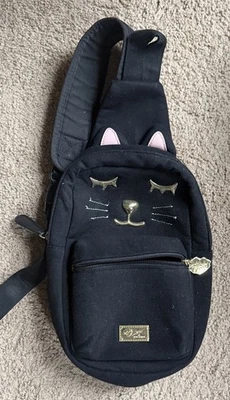 Редкая холщовая сумочка через плечо Betsey Johnson Black Cat  - Изображение 1 из 4