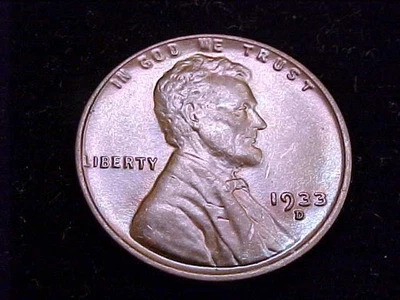 1933-D  Lincoln Cent, Brown Uncirculated Grade - Image 1 of 2