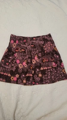 Falda Lands End para niñas talla 8 floral rosa borgoña Foto 1 de 4