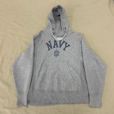 Vintage 1980s Champion Reverse Weave Hoodie US Navy Water Print size Small - Image 1 of 4