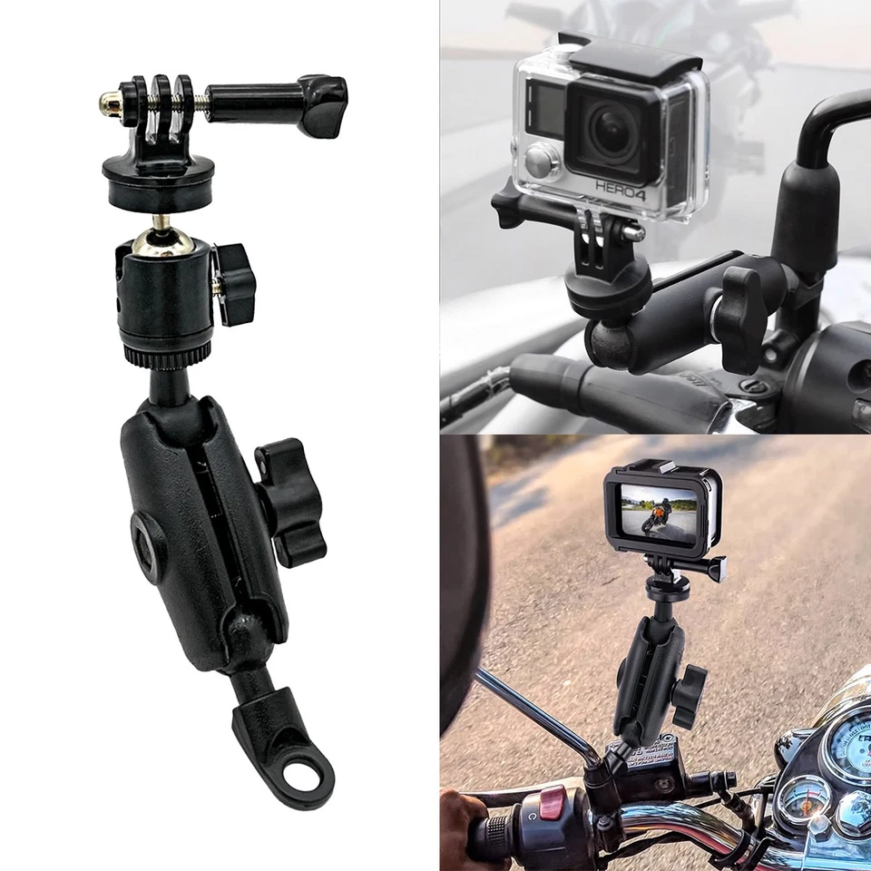 Soporte de cámara para tablero de levas de montaje en espejo de motocicleta para Yamaha Honda Suzuki Kawasaki Foto 1 de 4