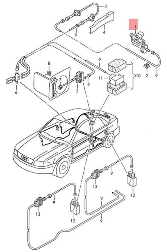 Cilindro de bloqueo 8D genuino AUDI A4 Avant S4 quattro sin llave 107862055CB Foto 1 de 1