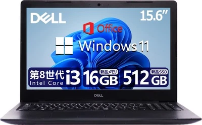 DELL 3590 15.6" Laptop i3-8130U 16GB RAM 512GB SSD Win11 Office 2019 Webcam HDMI - Image 1 of 4