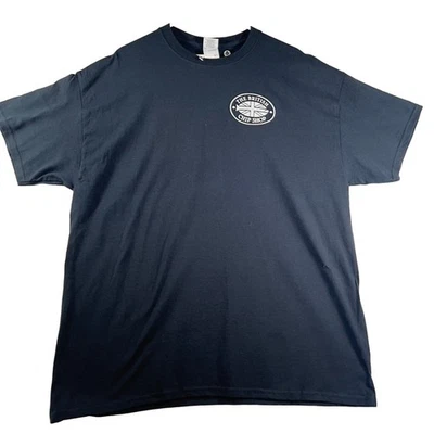 Британский чип магазин футболка мужская XL черный с белым логотипом магазина спереди и сзади новый - Изображение 1 из 4