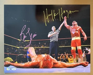 Hulk Hogan & Ric Flair Autograph Signed 16x20 WWE Photo - JSA - Blood - Picture 1 of 1