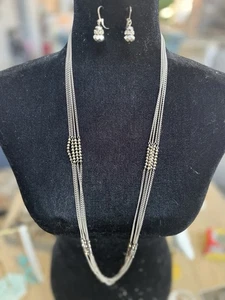 Conjunto de collar y pendientes Joan Rivers Classics Collection tono plata multihilo - Imagen 1 de 8