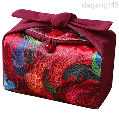 Juego de té chino exquisitamente vintage de 18 cm bolsa de almacenamiento bolsa espesa a prueba de golpes Foto 1 de 4