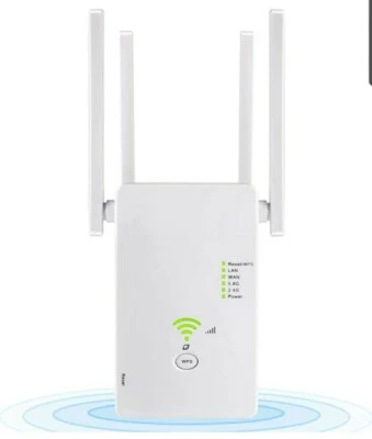 1200Mbps WiFi Range Extender,Wireless Internet Signal Booster with 4 Advanced    - Image 1 of 4