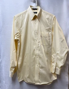ARROW FAIRFIELD PINPOINT Yellow Long Sleeve Button Dress Shirt Men 14.5 32/33 S - Picture 1 of 5