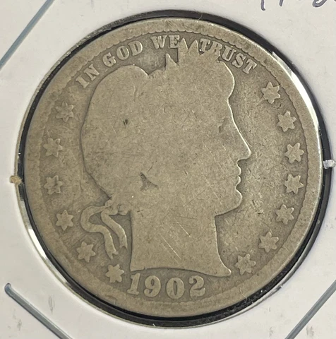 1902-S Barber Quarter - 90% Silver - Free Delivery - P16-28 Cover