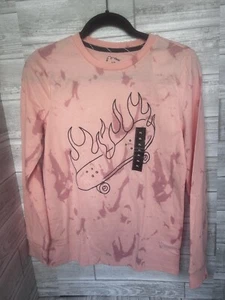 Art Class Youth XL (16) Long Sleeve T-Shirt Skateboard Flame Graphic Pink NWT - Picture 1 of 2