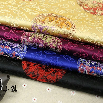 Disfraz Antiguo Chino Almohada Brocado Tela Dragón Nubes Damasco Cojín Tela Foto 1 de 4