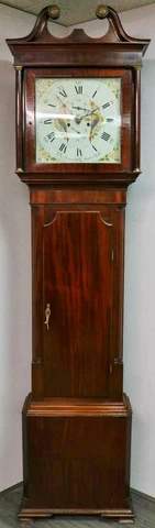 Antique English 19thC 8 Day Bell Striking Walnut Grandfather Longcase Clock Cover