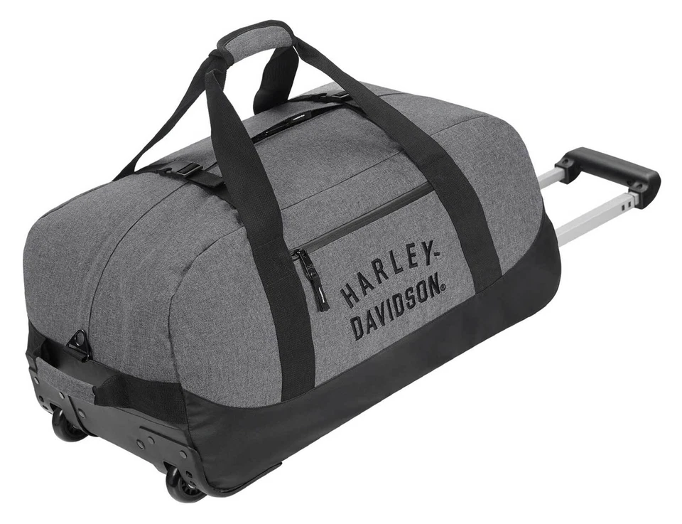 Bolso de Lona Harley-Davidson Resistente Sarga Bordado Logo Rolling - Gris Jaspeado Foto 1 de 1
