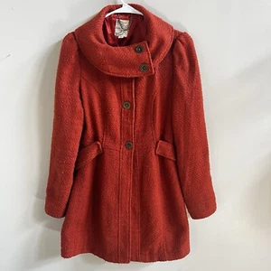 Anthropologie Tulle long tweed coat in burnt orange - Picture 1 of 18