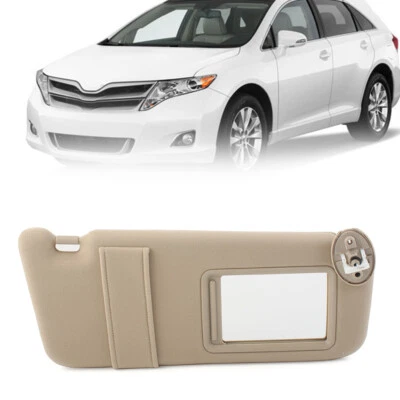 1Pc Beige Right Sun Visor w/ Sunroof 74310-0T022-A1 For 2009-2016 Toyota Venza - Image 1 of 4