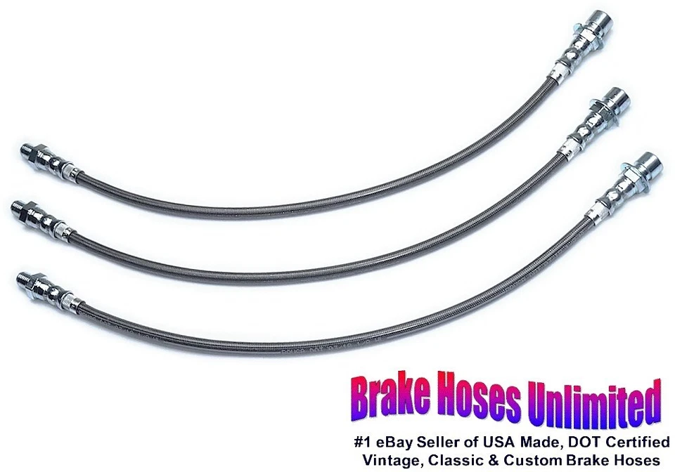 STAINLESS BRAKE HOSE SET Chevrolet Special DeLuxe 1940 1941 - Image 1 of 1