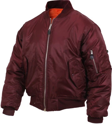 MA-1 Flight Jacket Military Bomber Coat Reversible Orange MA1 Army Air Force - Image 1 of 4