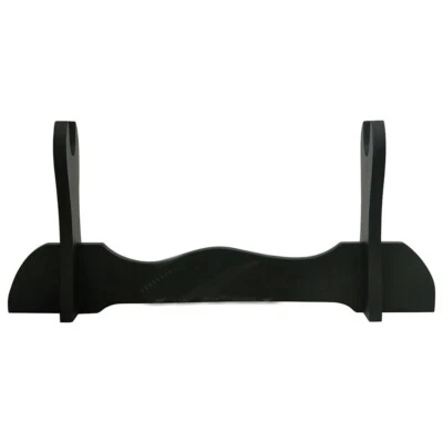 DEFENDER Plano Negro Madera Horizontal Pantalla Única Samurai Katana Espada Soporte Foto 1 de 2