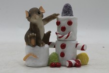 Charming Tails Marshmallow Snowman Mouse Rare