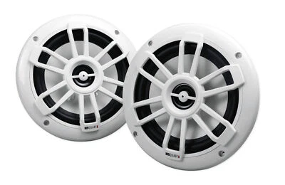 (2) MB QUART NF1-116 6.5" 80 Watt Marine 2-Way Coaxial White Speakers For Boat